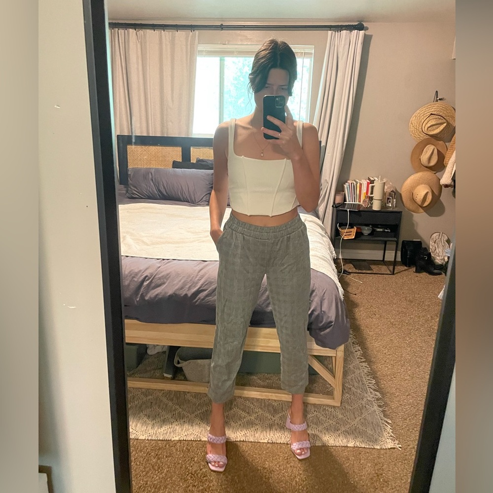 Elastic Waist Tweed Trousers
